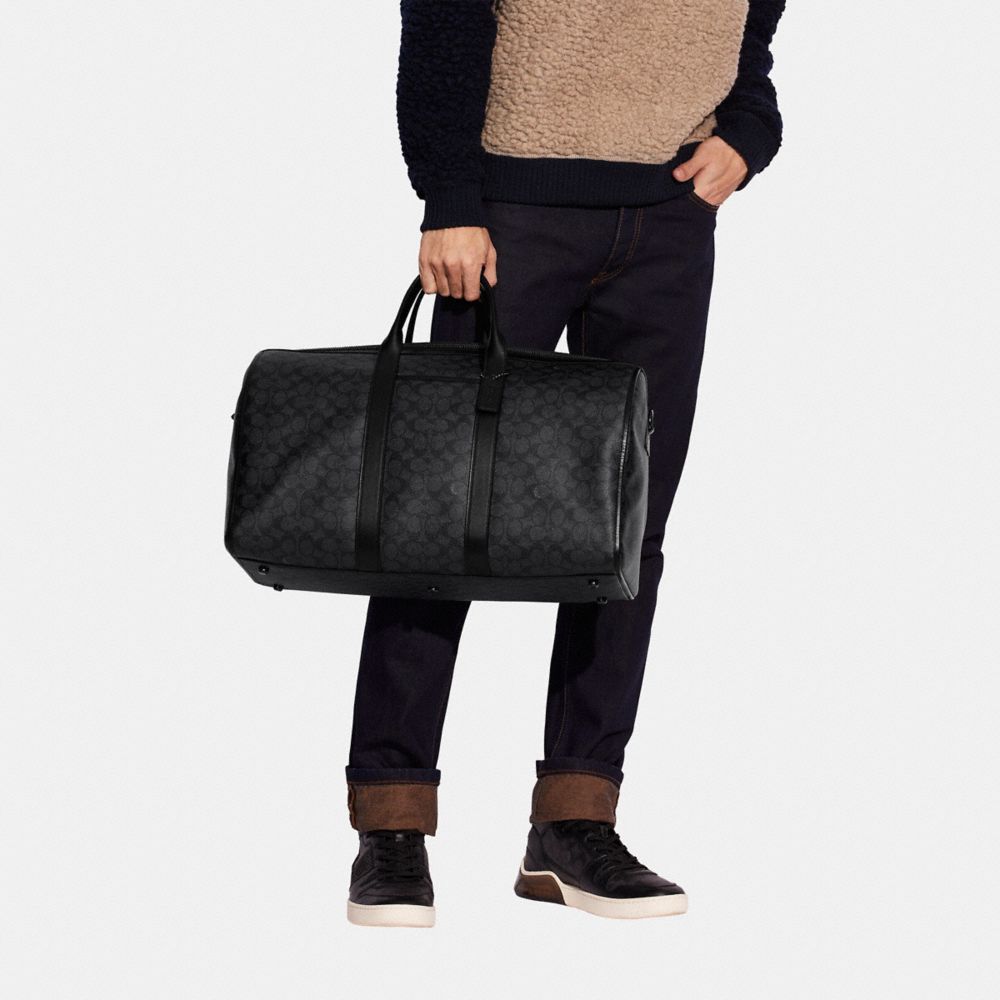Coach Gotham Duffle Bag In Signature Canvas Black Copper Charcoal