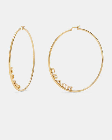 Signature Large Hoop Earrings Gold Gold