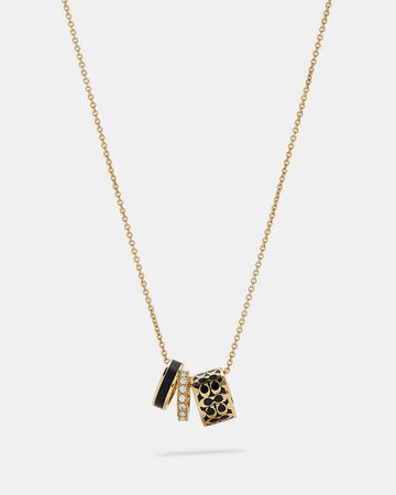 Signature Enamel Necklace Gold-Black Gold-Black