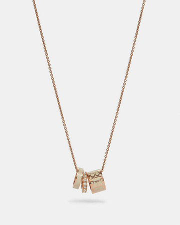 Signature Enamel Necklace Rose Gold-Chalk Rose Gold-Chalk