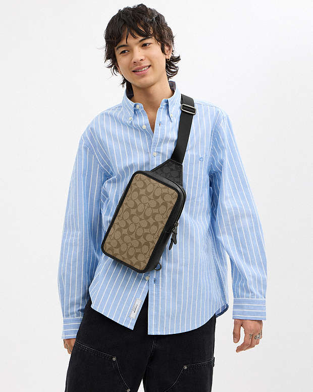 Sullivan Pack In Blocked Signature Canvas Signature Canvas-Gunmetal-Khaki-Charcoal Signature Canvas-Gunmetal-Khaki-Charcoal