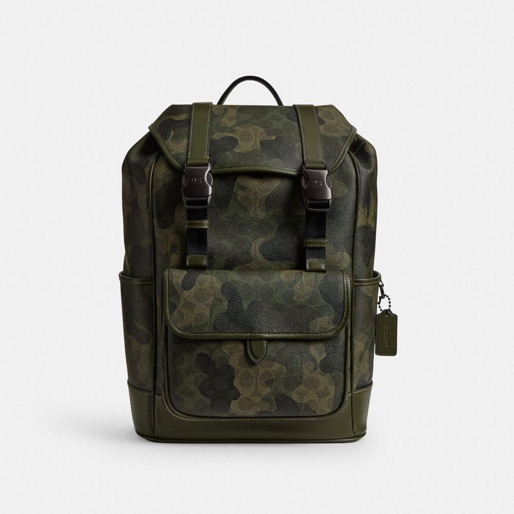 Coach League Flap Backpack In Signature Camo Print Signature Camo