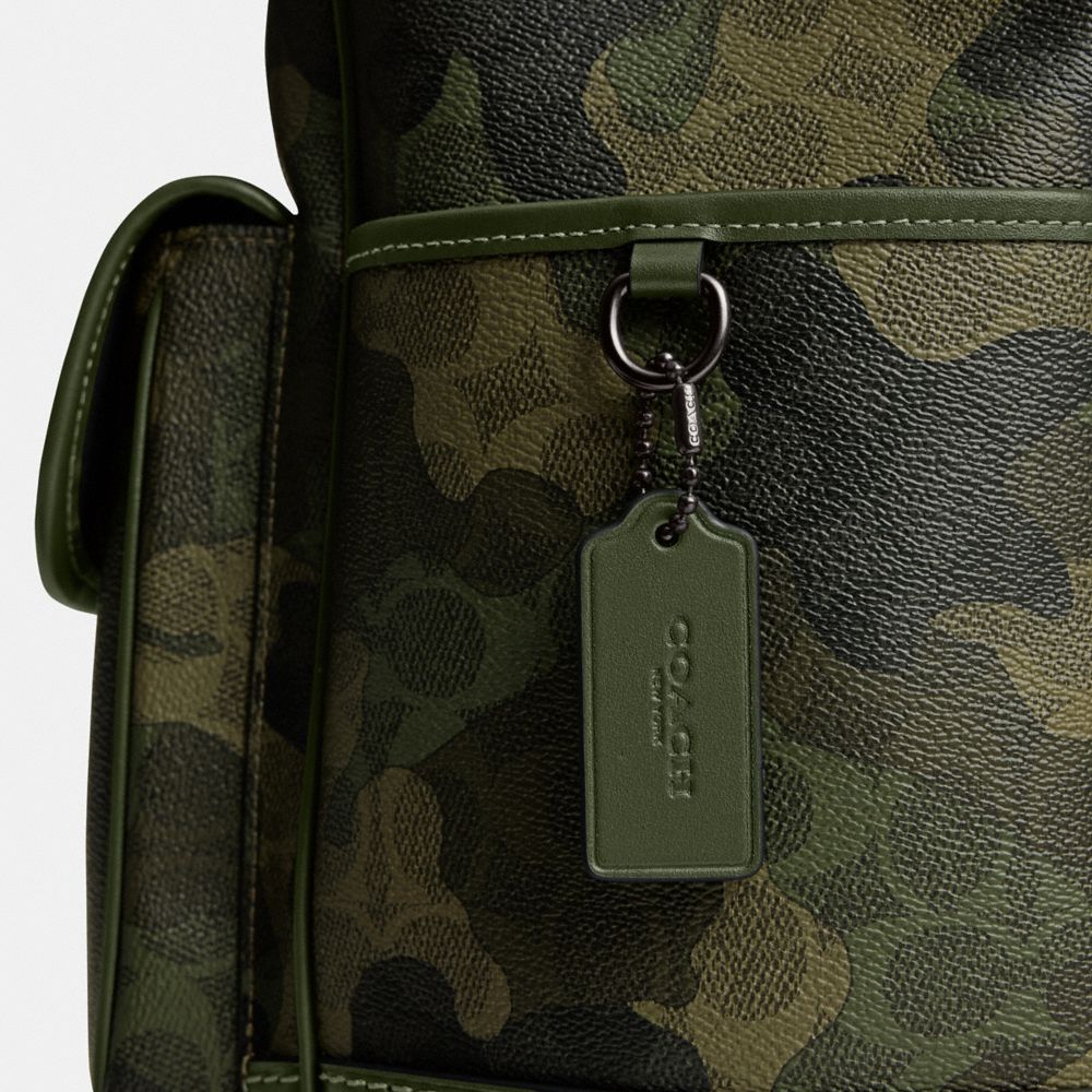 Coach League Flap Backpack In Signature Camo Print Signature Camo