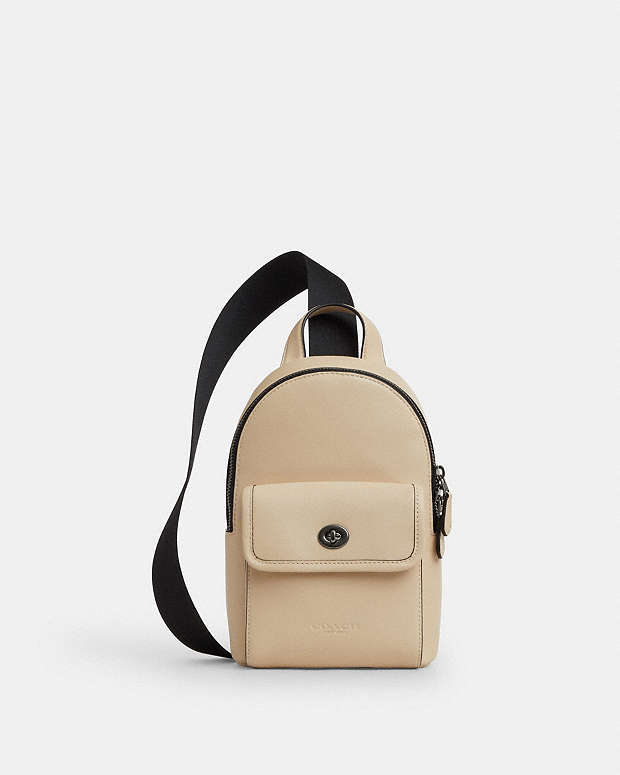 Small Turnlock Sling Pack Smooth Leather-Qb-Ivory Smooth Leather-Qb-Ivory