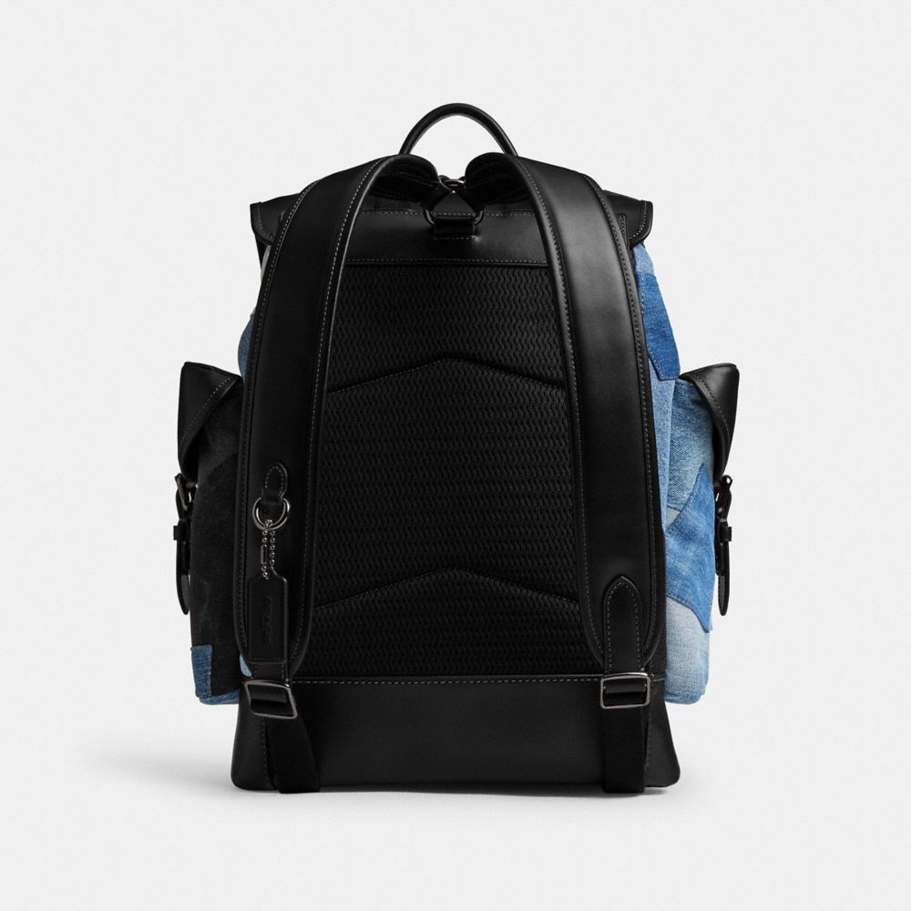 Coach Hitch Backpack With Patchwork Denim Multi
