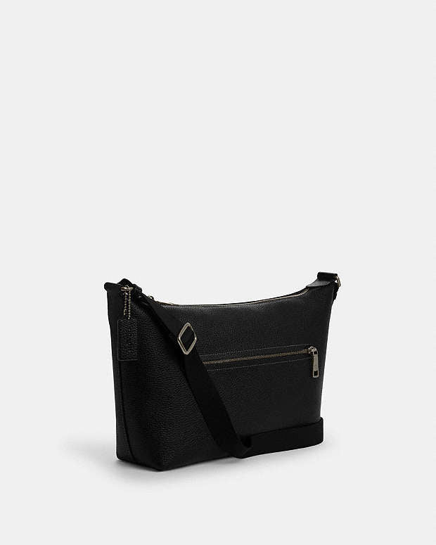 Finn Crossbody Bag Pebbled Leather-Gunmetal-Black Pebbled Leather-Gunmetal-Black