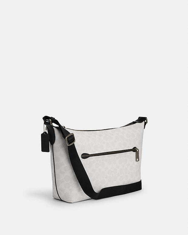 Finn Crossbody Bag In Signature Canvas Signature Canvas-Gunmetal-Chalk-Black Signature Canvas-Gunmetal-Chalk-Black