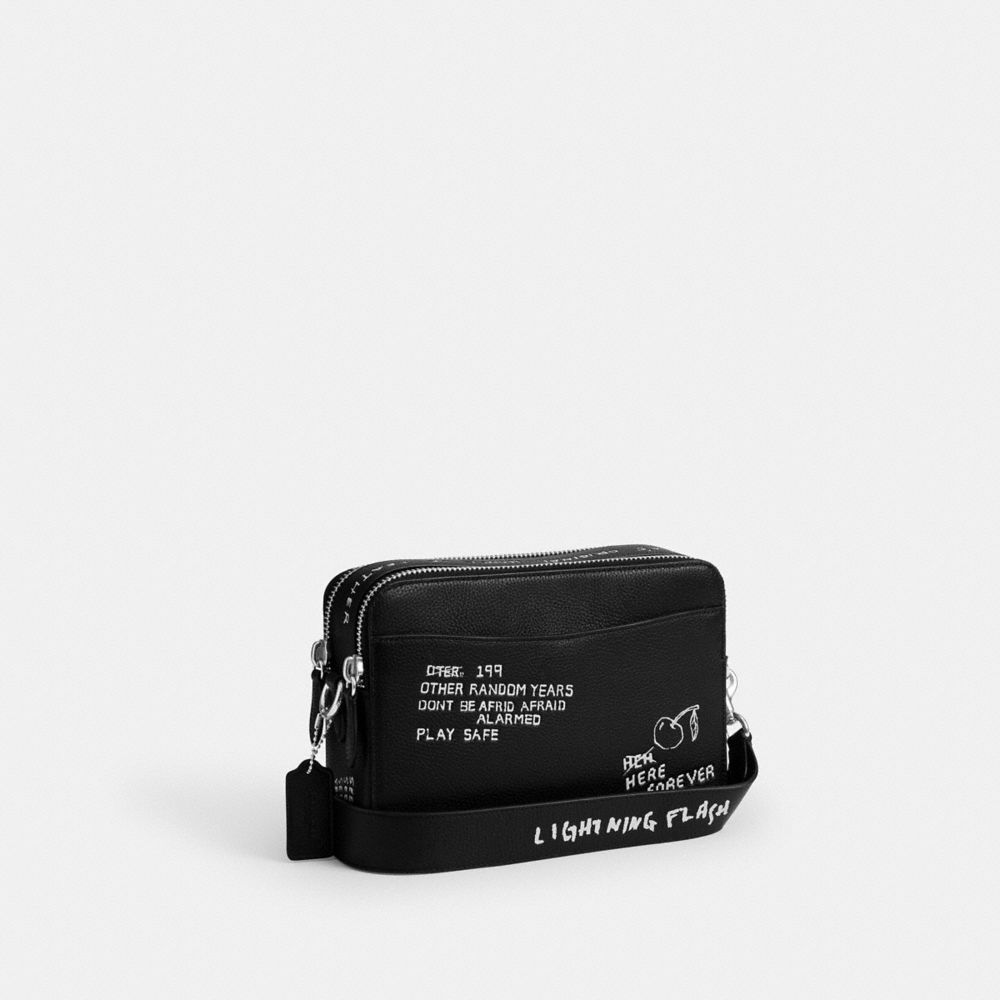 Coach Charter Crossbody Bag 24 With Sketch Print Black