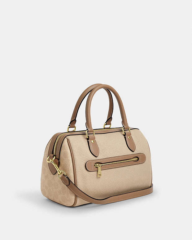 Rowan Satchel Bag In Colorblock Im-Dark Natural Multi Im-Dark Natural Multi