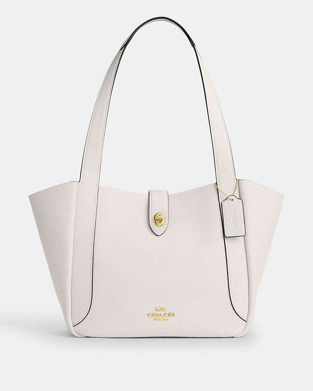 Hadley Turnlock Tote Bag Pebbled Leather-Gold-Chalk Pebbled Leather-Gold-Chalk