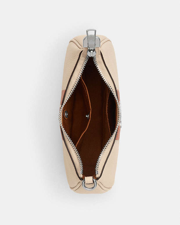 Teri Mini Crossbody Bag With Stripe Pebbled Leather-Silver-Ivory Multi Pebbled Leather-Silver-Ivory Multi