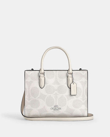 Maggie Small Tote Bag In Signature Canvas Sv-White-Chalk Sv-White-Chalk