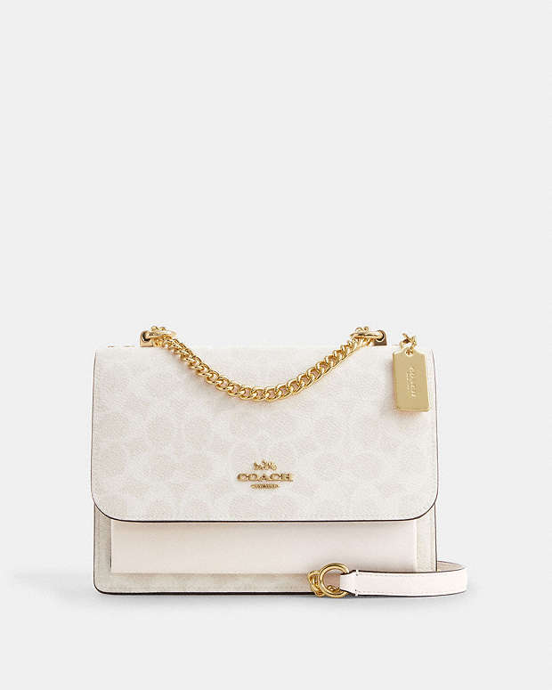Klare Crossbody Bag In Signature Canvas Signature Canvas-Gold-White-Chalk Signature Canvas-Gold-White-Chalk