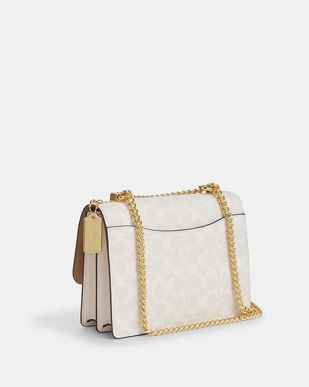 Klare Crossbody Bag In Signature Canvas Signature Canvas-Gold-White-Chalk Signature Canvas-Gold-White-Chalk