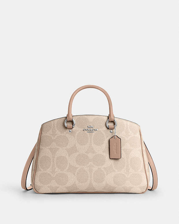 Savannah Carryall Bag In Signature Canvas Signature Canvas-Silver-Sand-Taupe Signature Canvas-Silver-Sand-Taupe