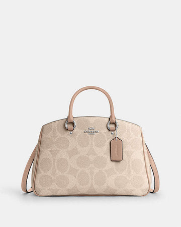 Savannah Carryall Bag In Signature Canvas Signature Canvas-Silver-Sand-Taupe Signature Canvas-Silver-Sand-Taupe