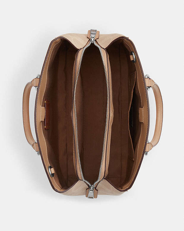 Savannah Carryall Bag In Signature Canvas Signature Canvas-Silver-Sand-Taupe Signature Canvas-Silver-Sand-Taupe