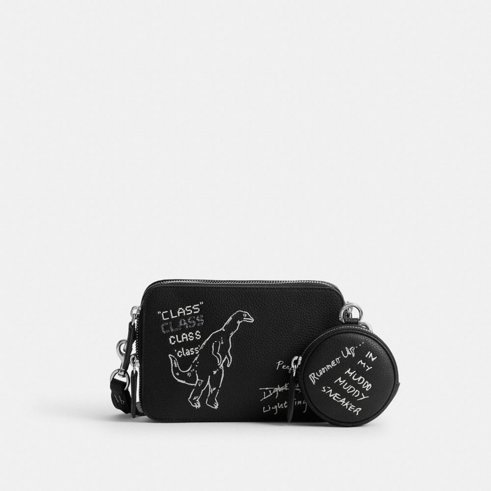 Coach Charter Crossbody Bag 19 With Sketch Print Black