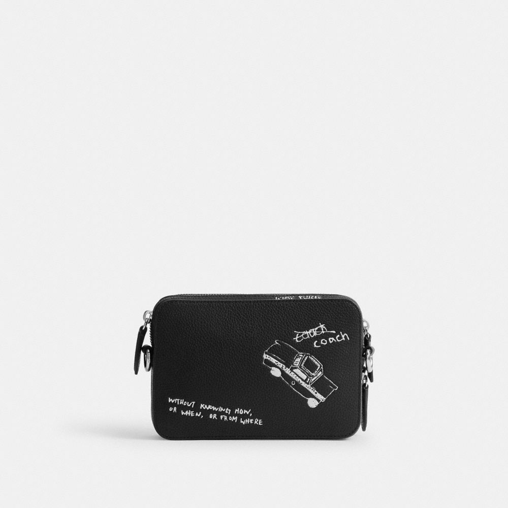 Coach Charter Crossbody Bag 19 With Sketch Print Black