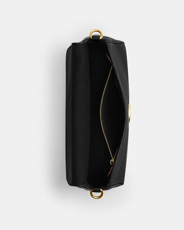 Soft Tabby Shoulder Bag Smooth Leather-Brass-Black Smooth Leather-Brass-Black
