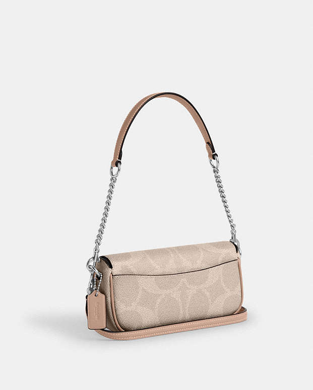 Hailey Flap Bag In Signature Canvas Signature Canvas-Silver-Sand-Taupe Signature Canvas-Silver-Sand-Taupe