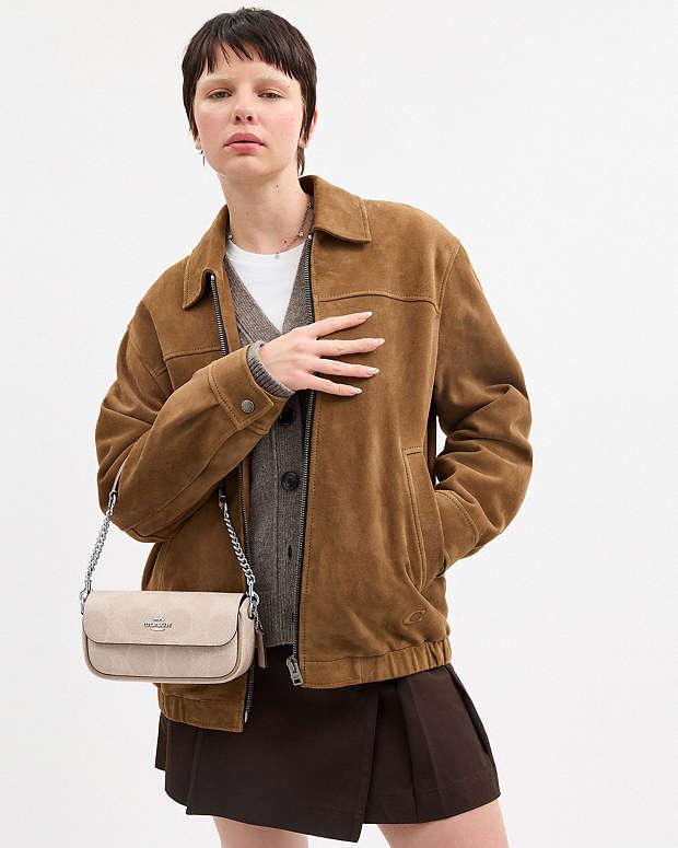 Hailey Flap Bag In Signature Canvas Signature Canvas-Silver-Sand-Taupe Signature Canvas-Silver-Sand-Taupe