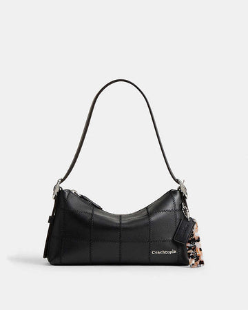 Alter/Ego Small Slouchy Shoulder Bag In Checkerboard Upcrafted Leather Black Black