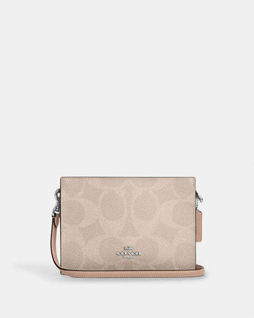 Slim Crossbody Bag In Signature Canvas Signature Canvas-Silver-Sand-Taupe Signature Canvas-Silver-Sand-Taupe