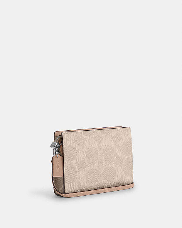 Slim Crossbody Bag In Signature Canvas Signature Canvas-Silver-Sand-Taupe Signature Canvas-Silver-Sand-Taupe
