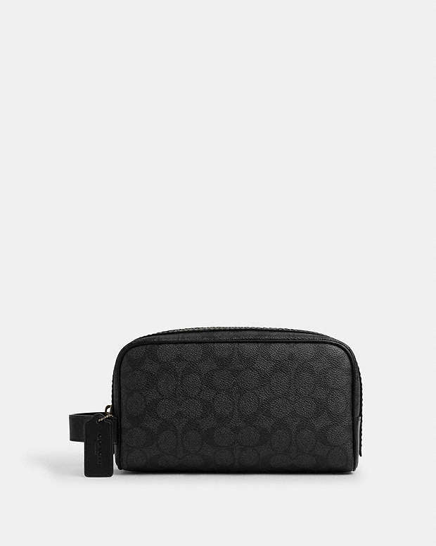 Small Travel Kit In Signature Canvas Gunmetal-Charcoal-Black Gunmetal-Charcoal-Black