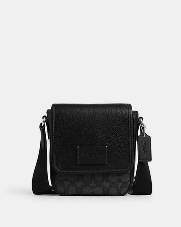Lucas Crossbody Bag In Signature Jacquard Silver-Charcoal-Black Silver-Charcoal-Black