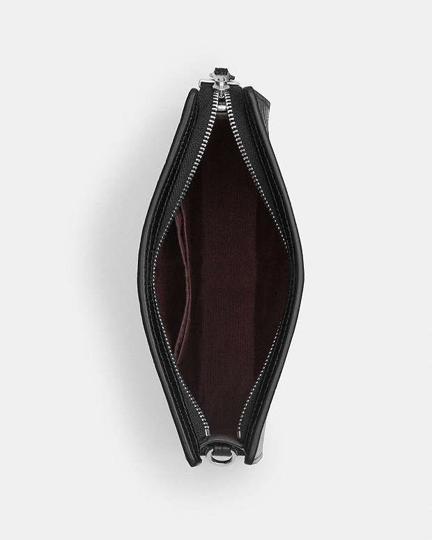 Slim Crossbody Bag Novelty Leather-Silver-Black Novelty Leather-Silver-Black