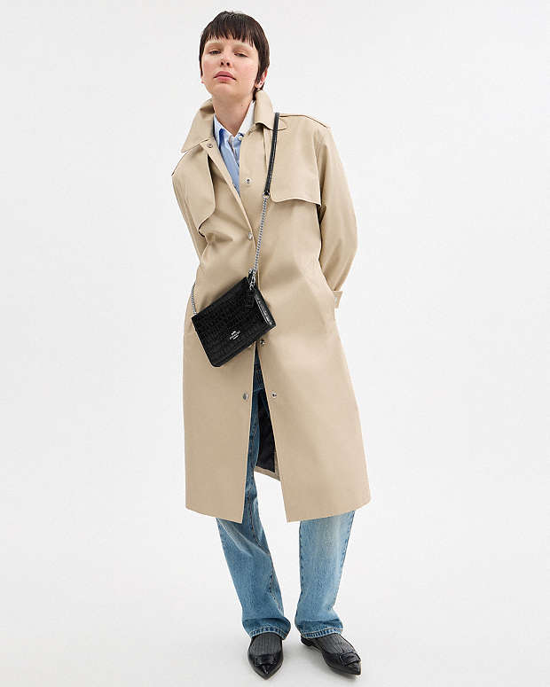 Slim Crossbody Bag Novelty Leather-Silver-Black Novelty Leather-Silver-Black