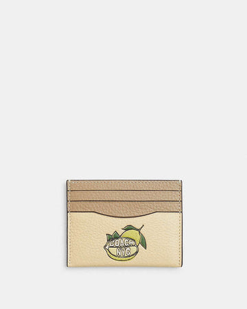 Slim Id Card Case With Lemon Graphic Silver-Moonlight Silver-Moonlight