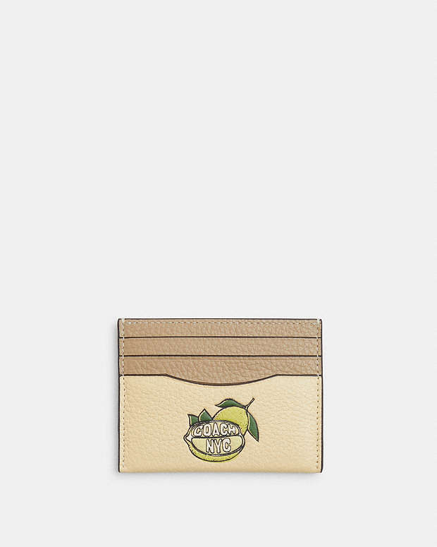 Slim Id Card Case With Lemon Graphic Silver-Moonlight Silver-Moonlight