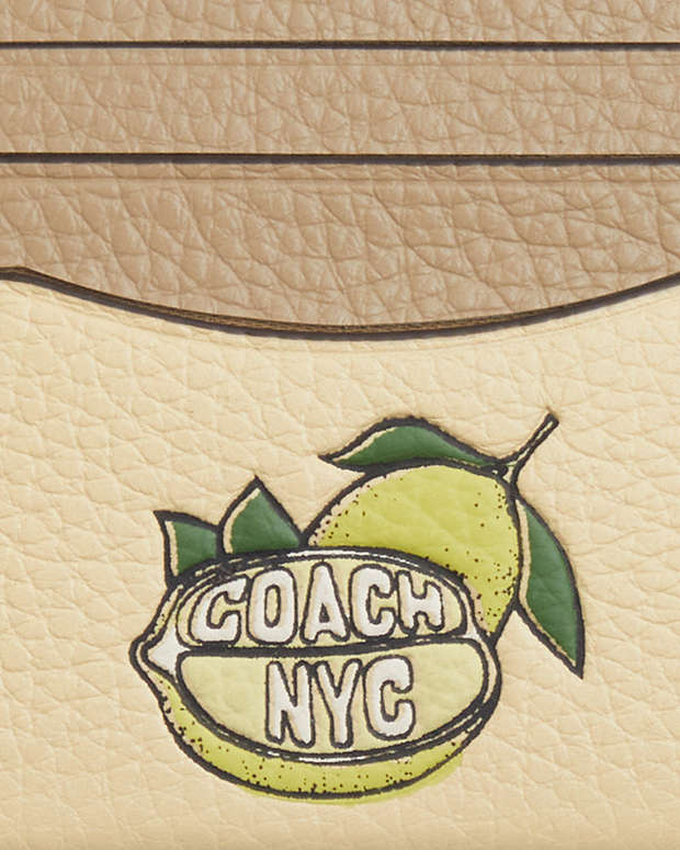 Slim Id Card Case With Lemon Graphic Silver-Moonlight Silver-Moonlight