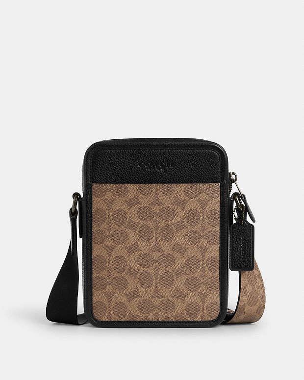 Sullivan Crossbody Bag In Signature Canvas Signature Canvas-Qb-Tan-Black Signature Canvas-Qb-Tan-Black