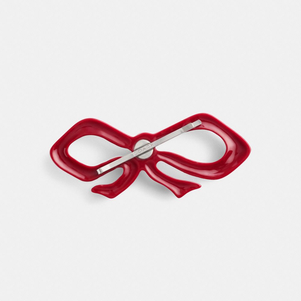 Coach Pavé Bow Barrette Silver