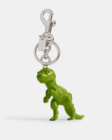 T Rex Bag Charm Silver-Green Silver-Green