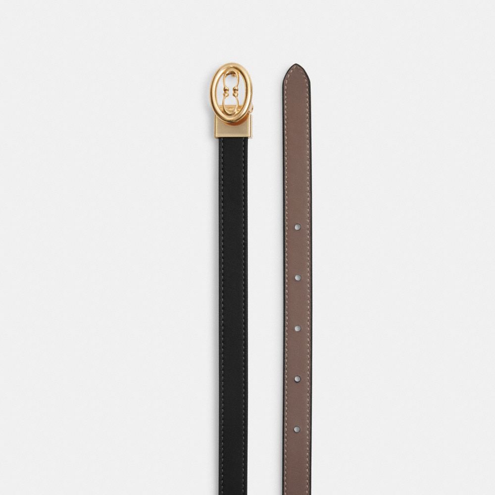 Coach Buckle Cut To Size Belt, 18 Mm Gold Black Dark Stone