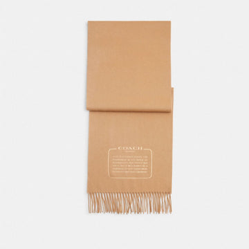 Coach Embroidered Patch Cashmere Muffler Camel Camel