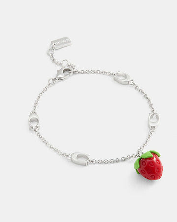Strawberry Charm Bracelet Silver-Multi Silver-Multi