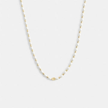 Coach Pearls And Beads Necklace Gold Pearl