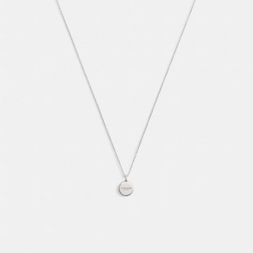 Coach Bottle Cap Pendant Necklace Silver