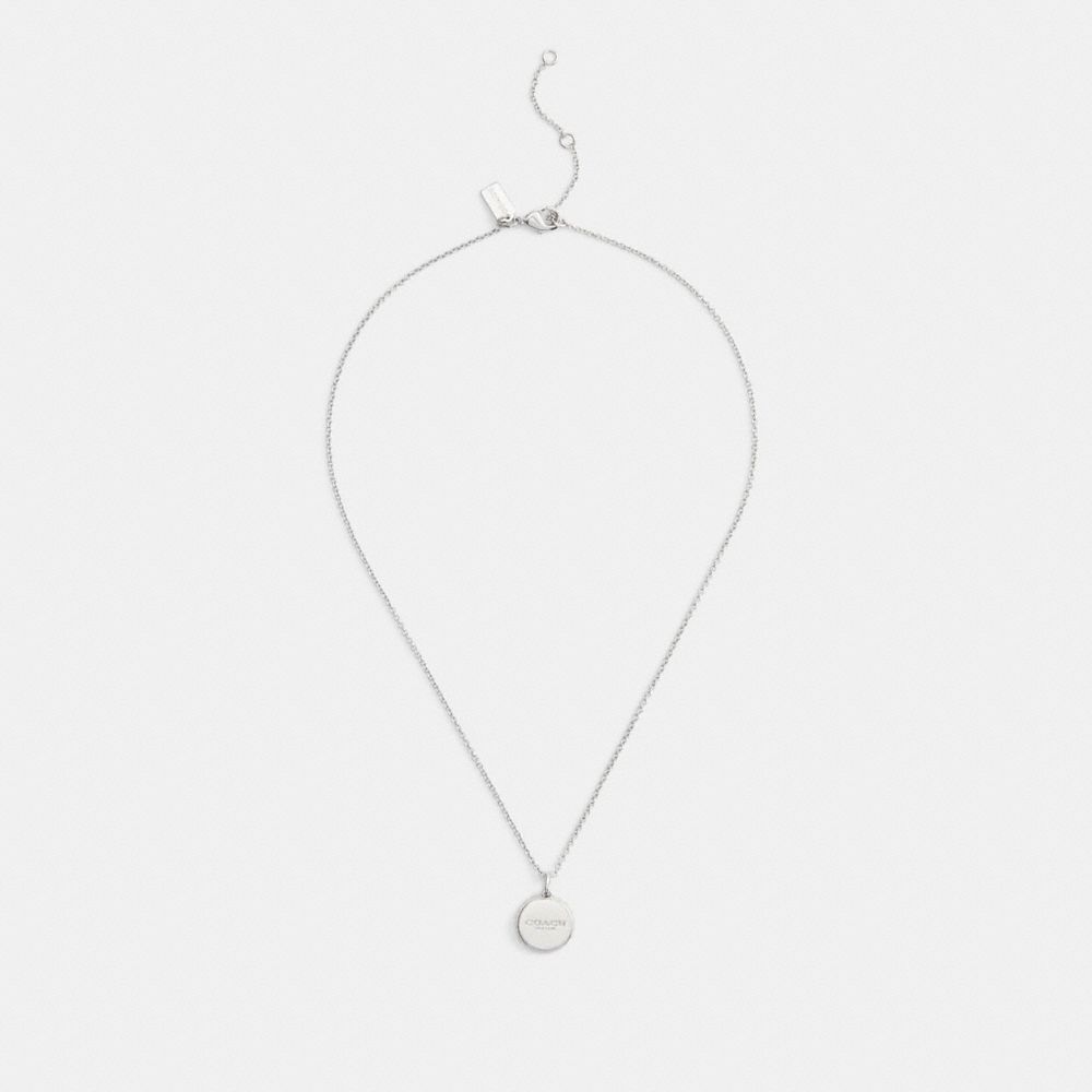 Coach Bottle Cap Pendant Necklace Silver