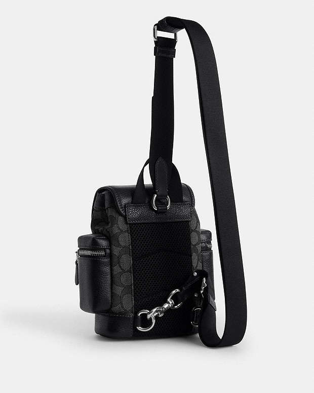 Sprint Sling Pack In Signature Jacquard Signature Jacquard-Silver-Charcoal-Black Signature Jacquard-Silver-Charcoal-Black