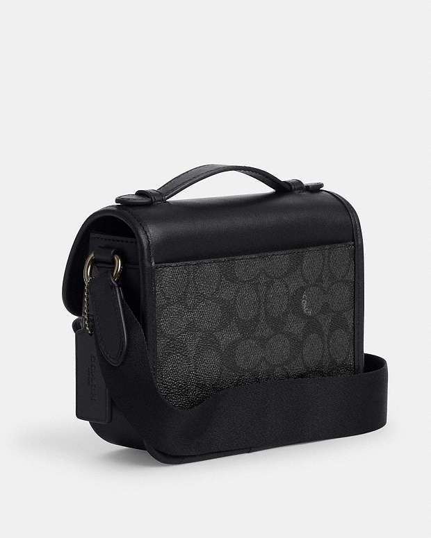 Racer Crossbody Bag In Signature Canvas Signature Canvas-Gunmetal-Charcoal-Black Signature Canvas-Gunmetal-Charcoal-Black