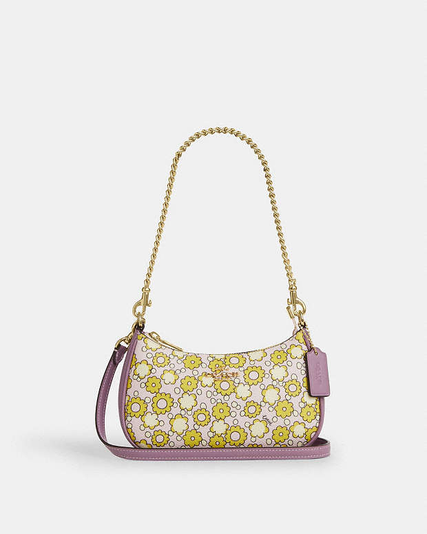Teri Mini Crossbody Bag With Floral Print Coated Canvas-Im-Lilac Multi Coated Canvas-Im-Lilac Multi