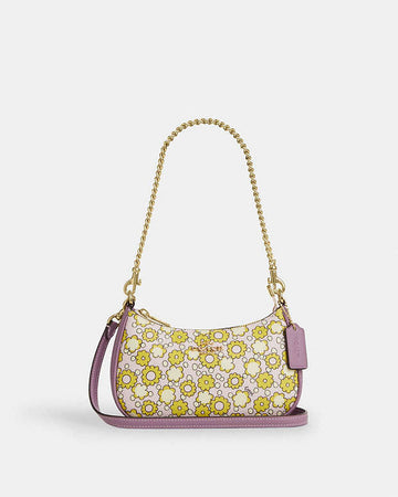 Teri Mini Crossbody Bag With Floral Print Coated Canvas-Im-Lilac Multi Coated Canvas-Im-Lilac Multi