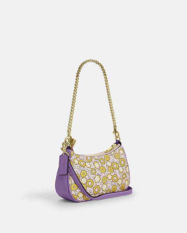 Teri Mini Crossbody Bag With Floral Print Coated Canvas-Im-Lilac Multi Coated Canvas-Im-Lilac Multi